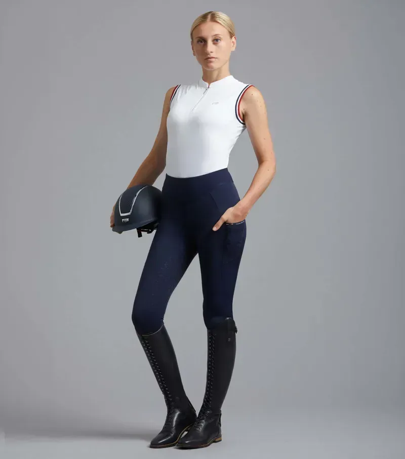 Premier Equine Ladies Aporia Riding Tights - Glenmore Navy-1