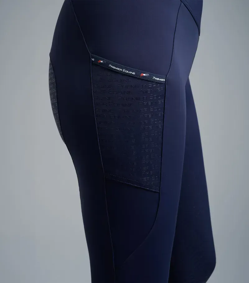 Premier Equine Ladies Aporia Riding Tights - Glenmore Navy-2