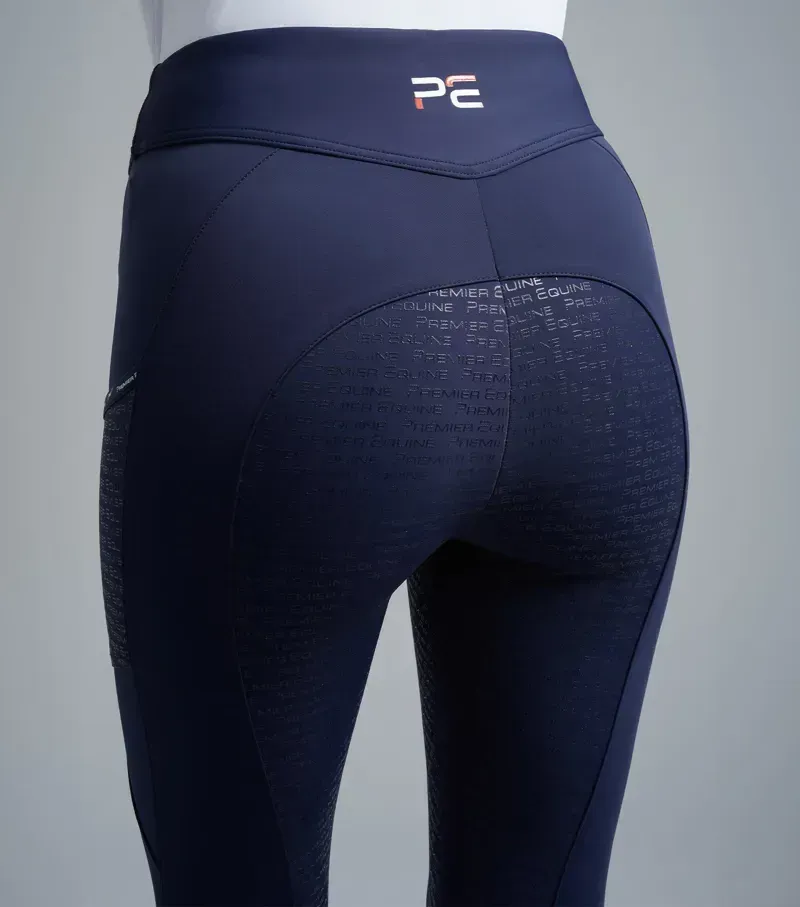Premier Equine Ladies Aporia Riding Tights - Glenmore Navy-3
