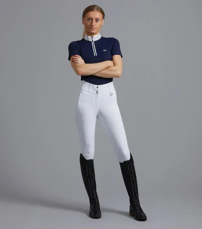 Premier Equine Ladies Aradina Full Seat Gel Competition Riding Breeches - White