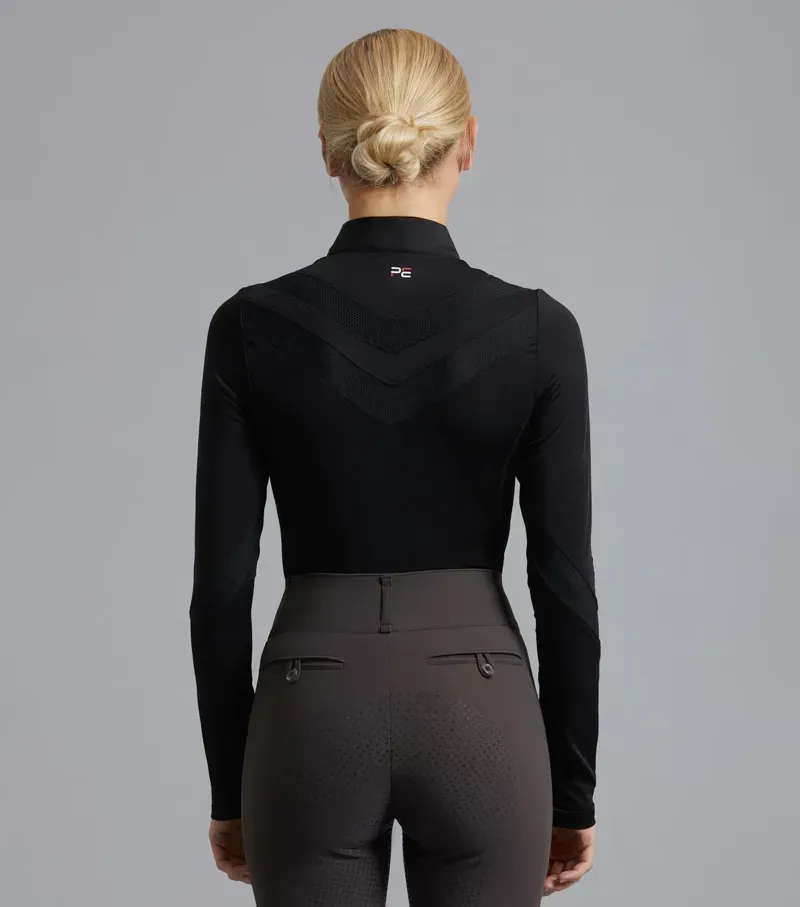 Premier Equine Ladies Arclos Technical Long Sleeve Riding Top - Black-2