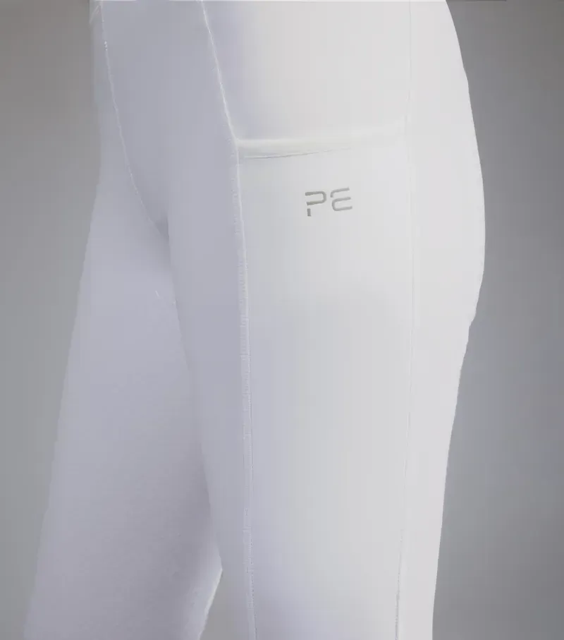 Premier Equine Ladies Aresso Full Seat Gel Riding Tights - White-3