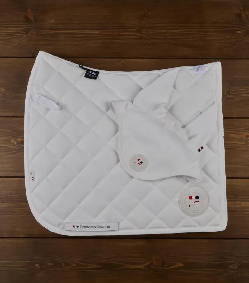 Premier Equine Full Atlas Close Contact Dressage Square - White-5