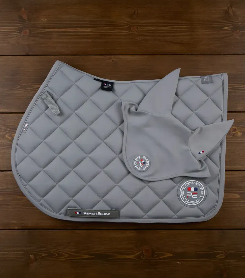 Premier Equine Full Atlas Close Contact GP/Jump Square - Grey-5