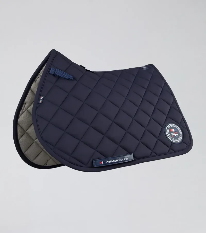 Premier Equine Full Atlas Close Contact GP/Jump Square - Navy