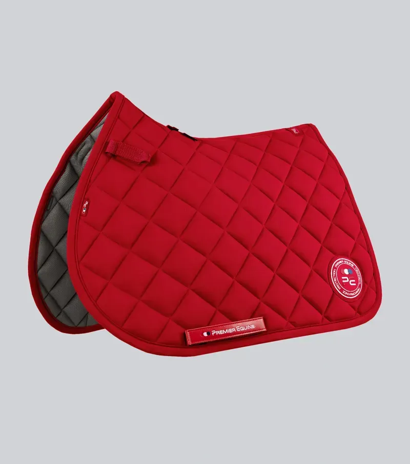 Premier Equine Full Atlas Close Contact GP/Jump Square - Red
