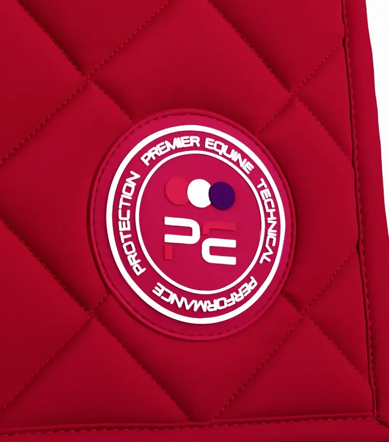 Premier Equine Full Atlas Close Contact GP/Jump Square - Red-1