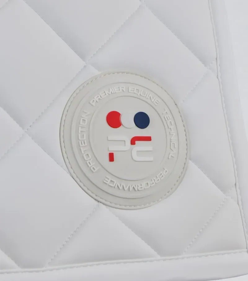 Premier Equine Full Atlas Close Contact GP/Jump Square - White-1