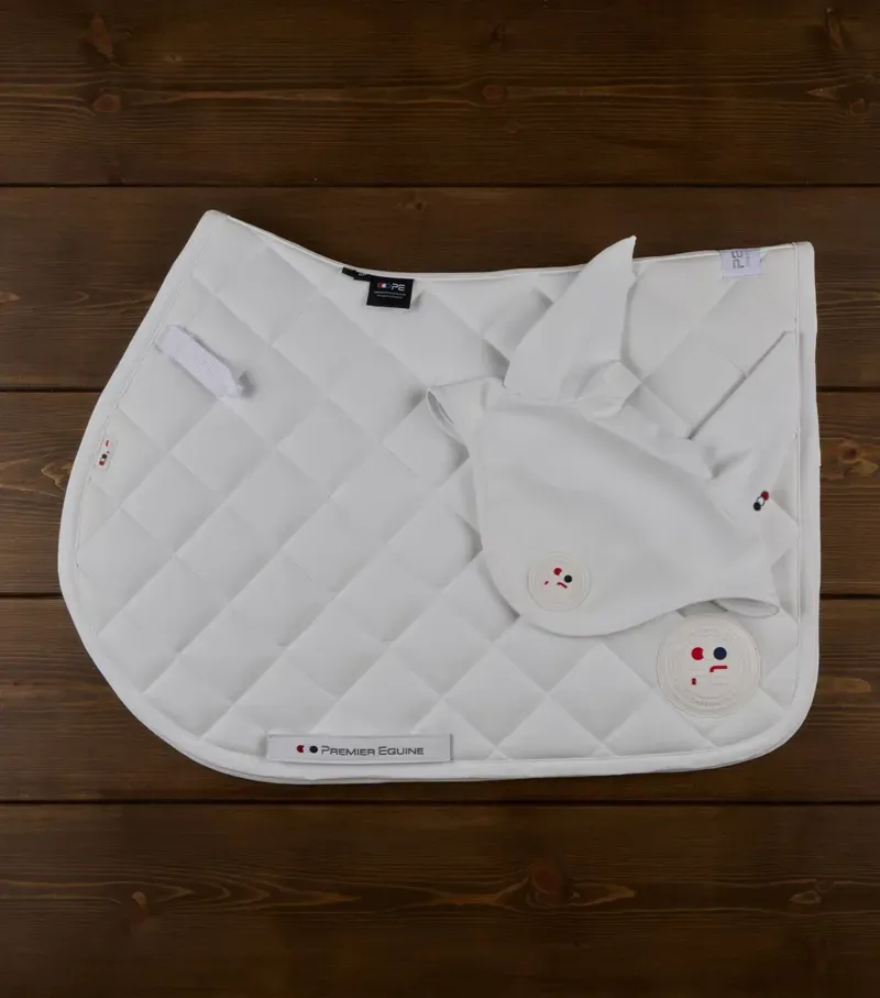 Premier Equine Full Atlas Close Contact GP/Jump Square - White-5