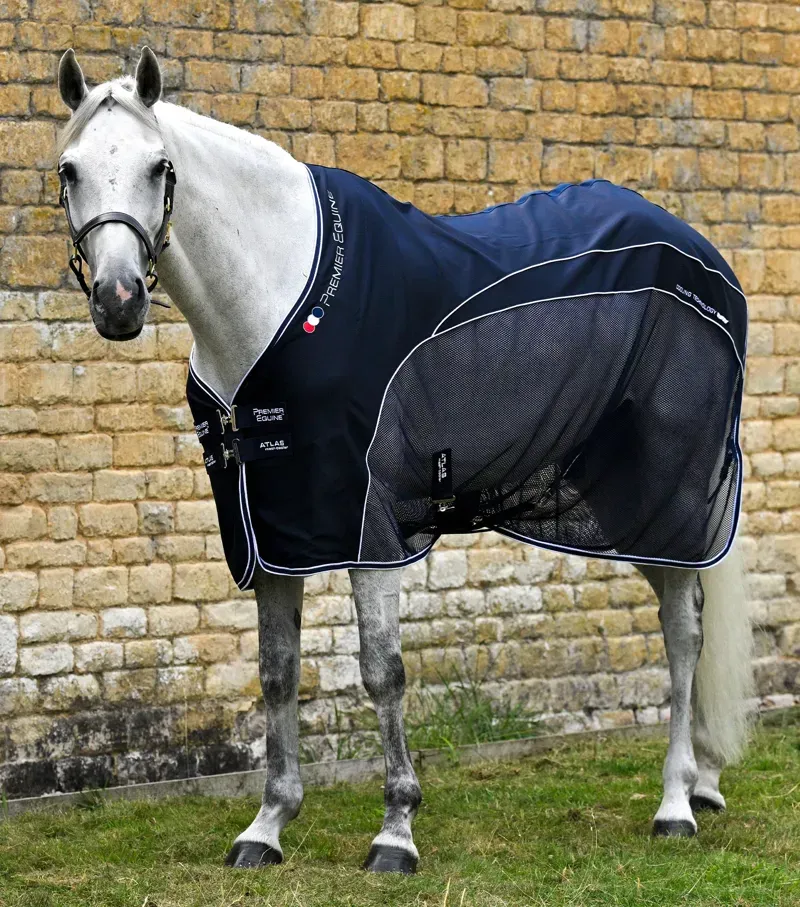 Premier Equine Atlas Mesh Horse Cooler Rug - Navy