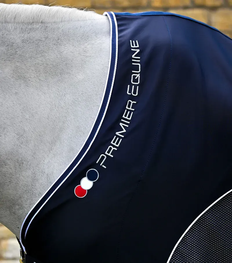 Premier Equine Atlas Mesh Horse Cooler Rug - Navy-2