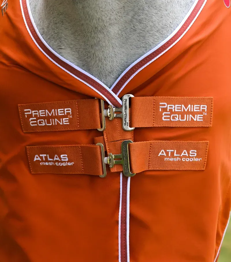 Premier Equine Atlas Mesh Horse Cooler Rug - Burnt Orange-1