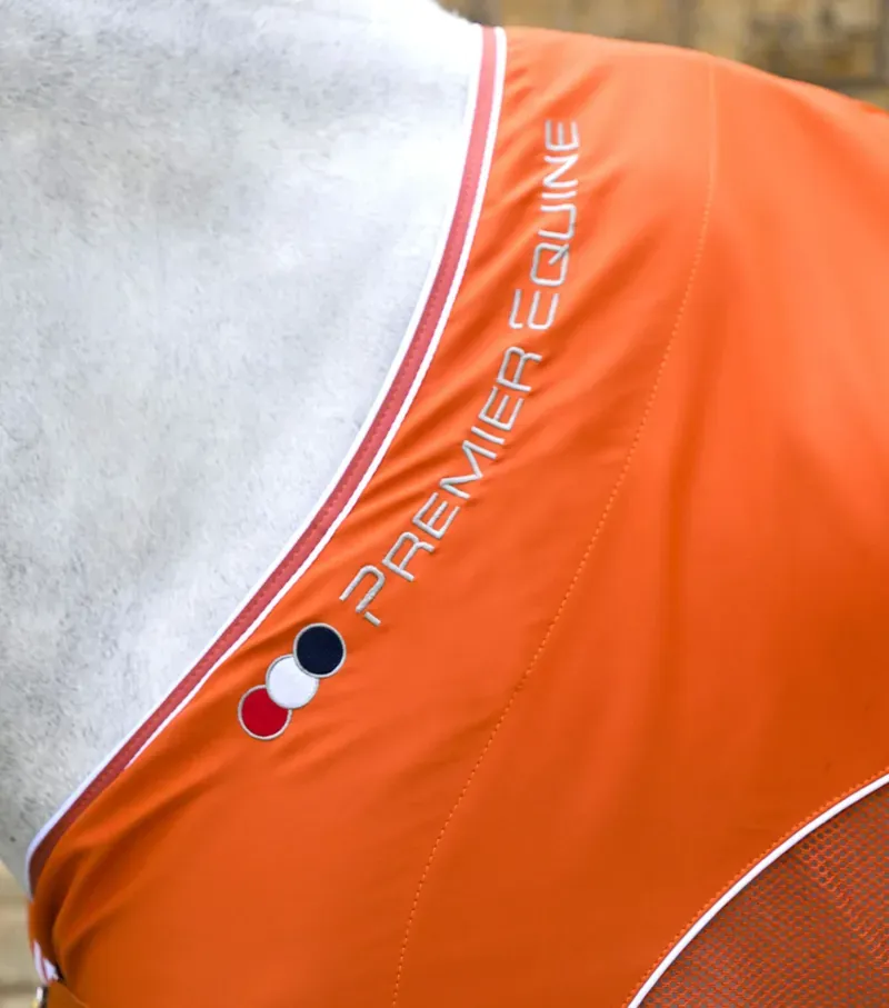 Premier Equine Atlas Mesh Horse Cooler Rug - Burnt Orange-2