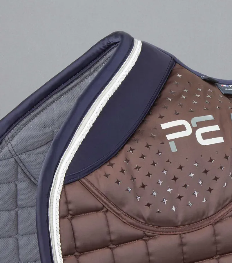 Premier Equine Azzure Anti-Slip Satin GP/Jump Square - Brown-2