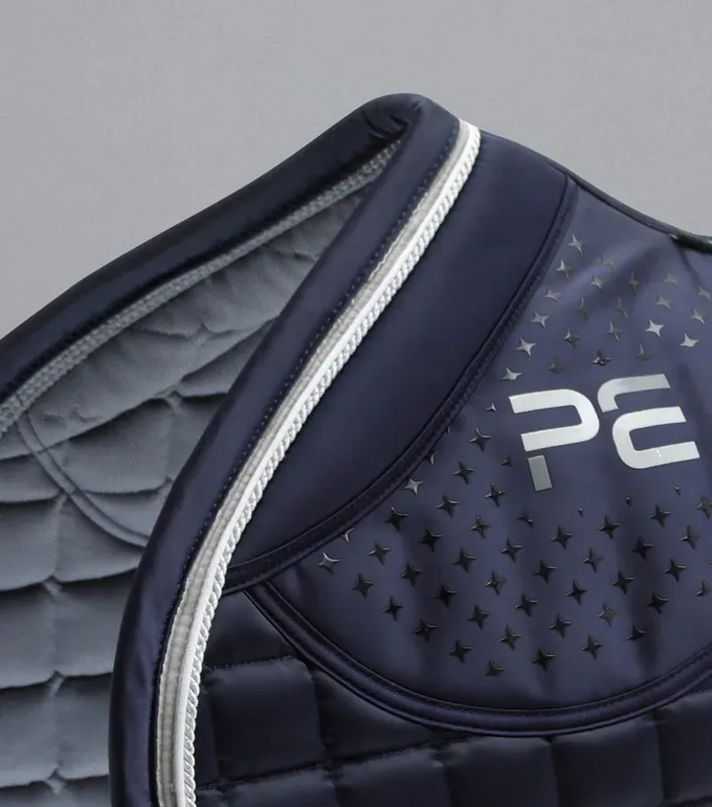 Premier Equine Azzure Anti-Slip Satin GP/Jump Square - Navy-2