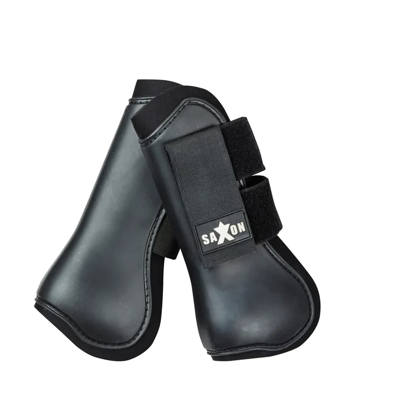 Saxon Open Front Boots - Black/Black