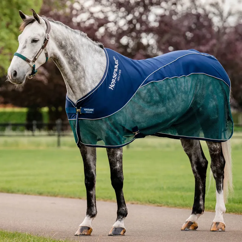 Horseware Signature Sport Cooler  Rug - Navy/Hunter Green-1