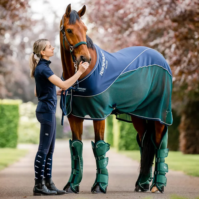 Horseware Signature Sport Cooler  Rug - Navy/Hunter Green-5