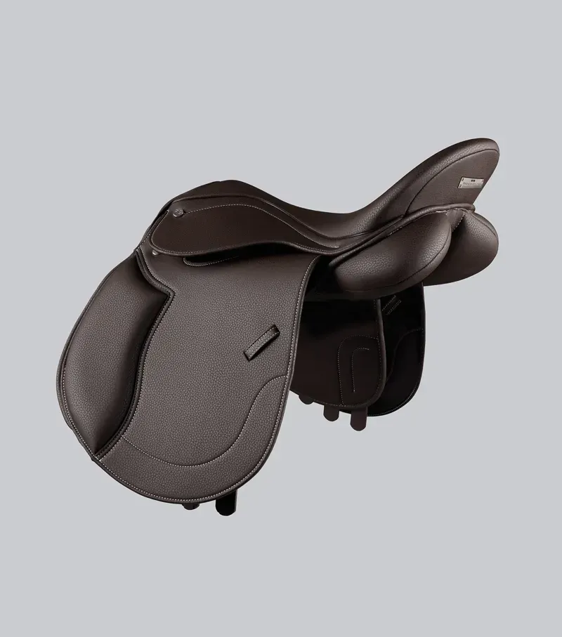 Premier Equine Biarritz Synthetic Pony Jump Saddle - Dark Havana-1