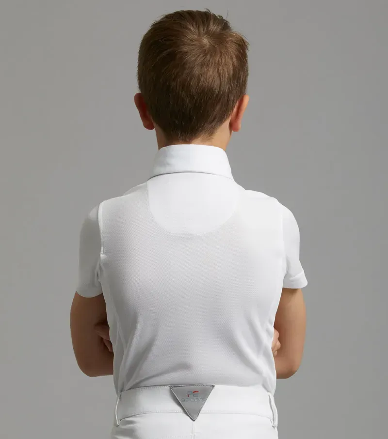 Premier Equine Boy's Mini Antonio Short Sleeve Show Shirt - White-2