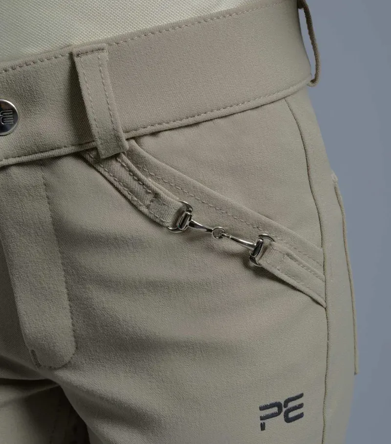 Premier Equine Girls Brava Full Seat Gel Competiton Riding Breeches - Beige-3