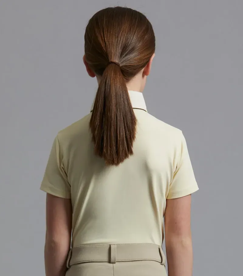 Premier Equine Luciana Girls Short Sleeve Show Shirt - Vanilla-2
