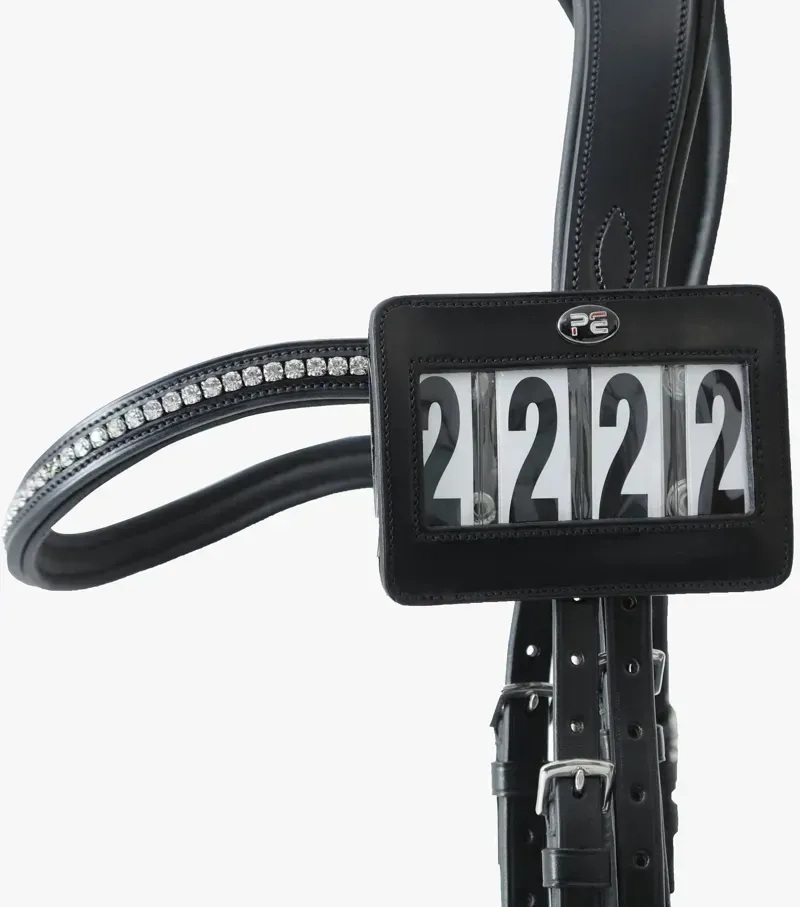 Premier Equine Bridle Competition Number Holder - Black