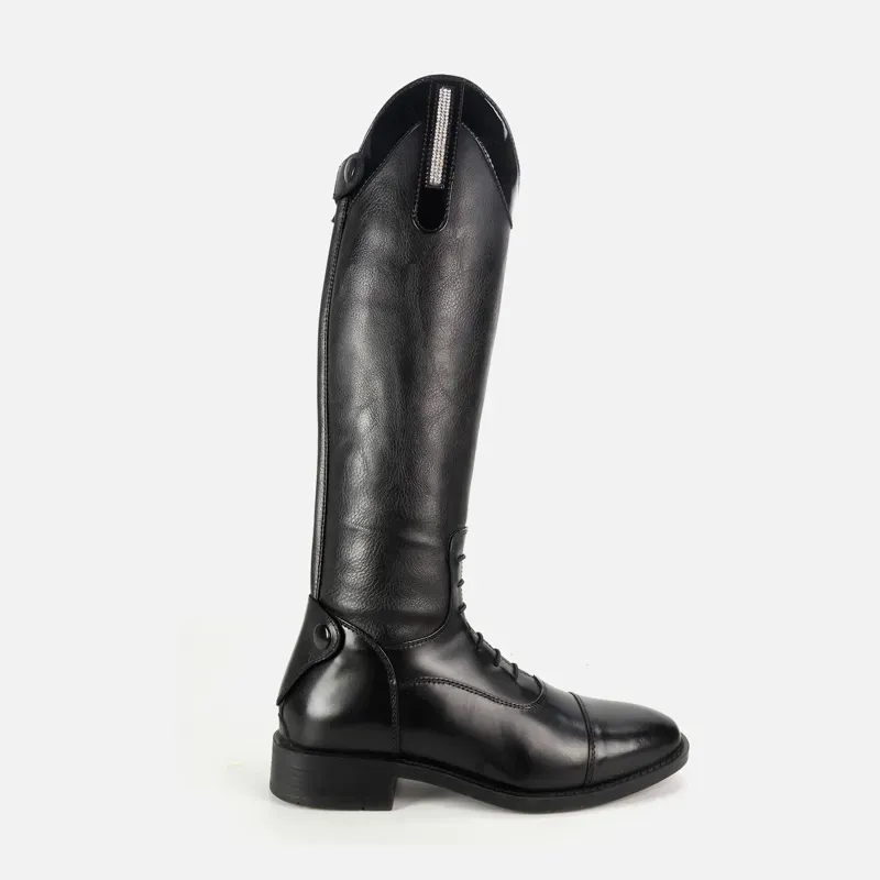 Brogini KB44 Como Piccino Childrens Riding Boots Patent Top - Black
