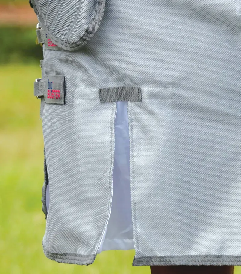 Premier Equine Combo Bug Buster Fly Rug With Belly Flap - Silver-3