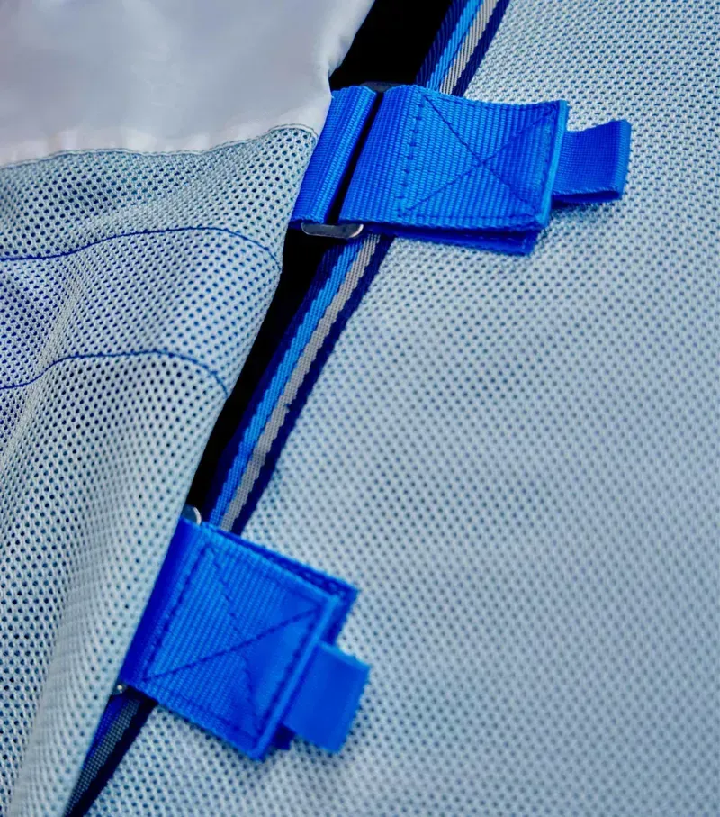 Premier Equine Bug Buster Fly Rug With Detachable Neck And Belly Flap - Blue-2