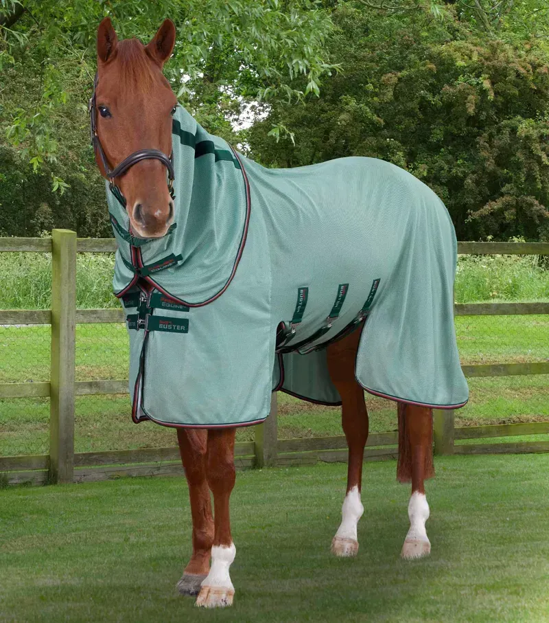 Premier Equine Bug Buster Fly Rug With Detachable Neck And Belly Flap - Mint Green