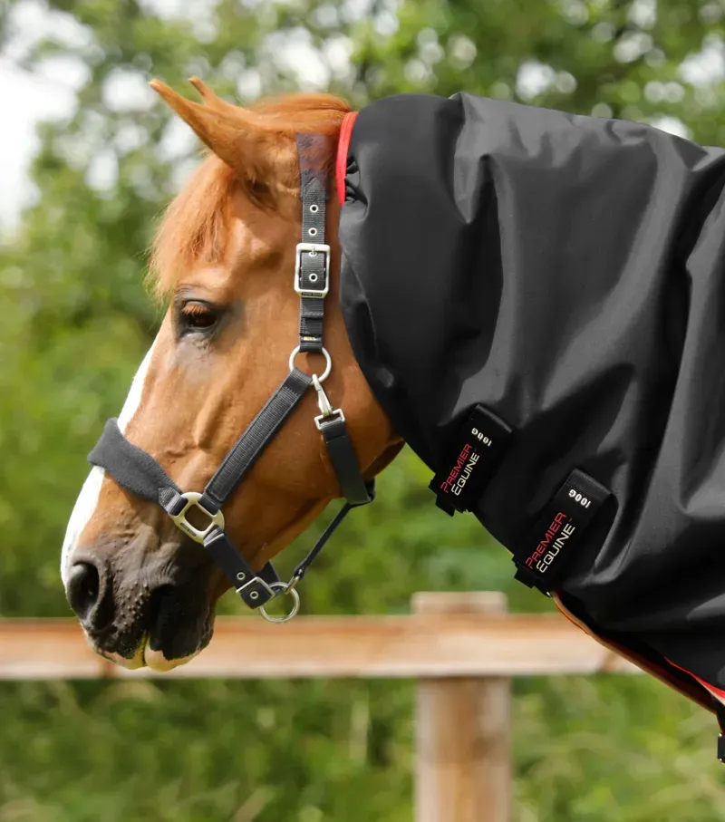 Premier Equine Buster 100g Turnout Rug With Snug-Fit Neck Cover - Black-2