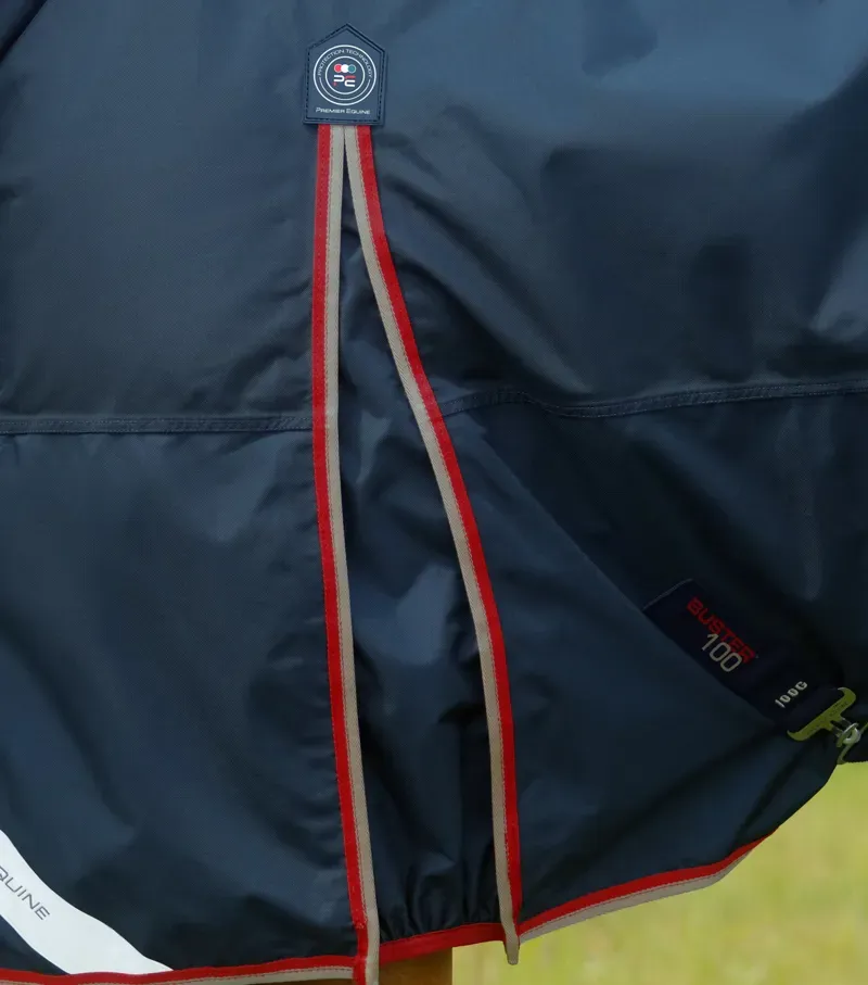 Premier Equine Buster 100g Turnout Rug With Snug-Fit Neck Cover - Navy-3