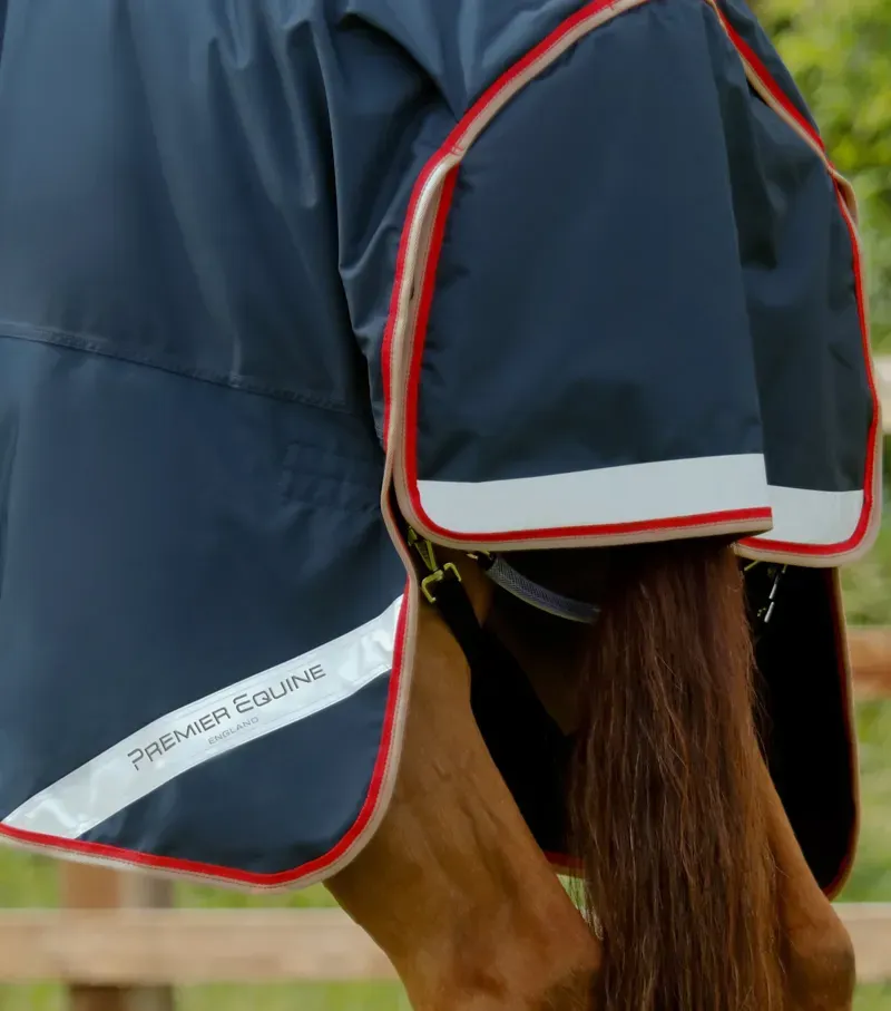 Premier Equine Buster 100g Turnout Rug With Snug-Fit Neck Cover - Navy-5