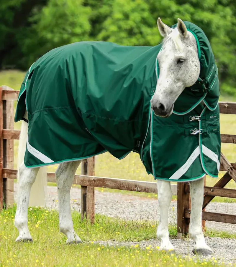Premier Equine Buster 200g Turnout Rug With Snug-Fit Neck Cover - Green