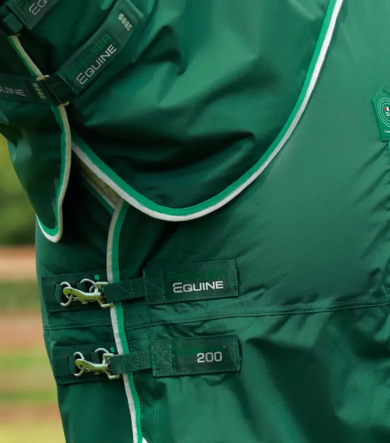 Premier Equine Buster 200g Turnout Rug With Snug-Fit Neck Cover - Green-2