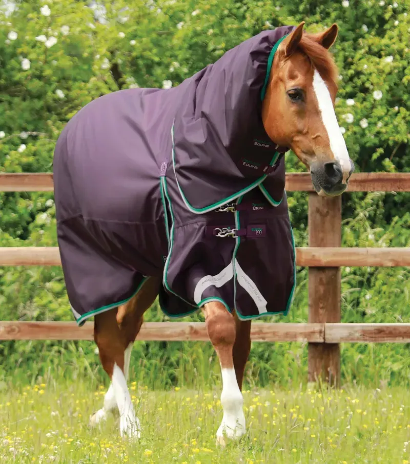 Premier Equine Buster 200g Turnout Rug With Snug-Fit Neck Cover - Purple