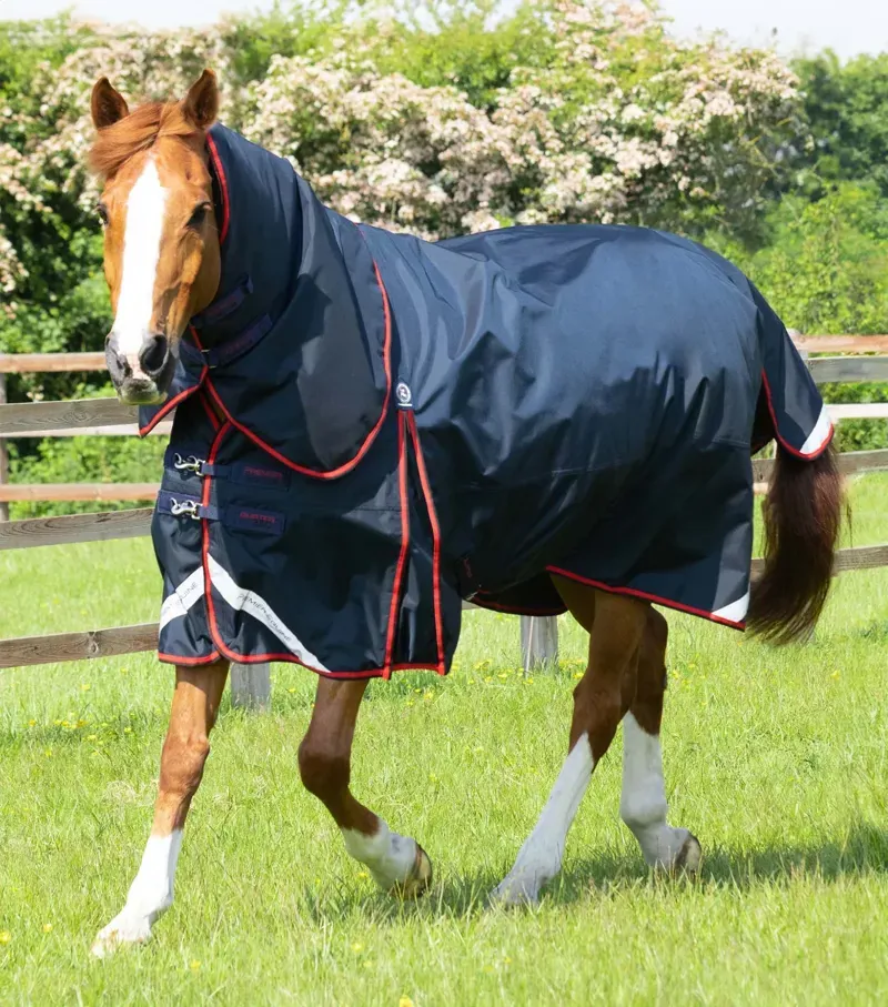 Premier Equine Buster 250g Turnout Rug With Classic Neck Cover - Navy