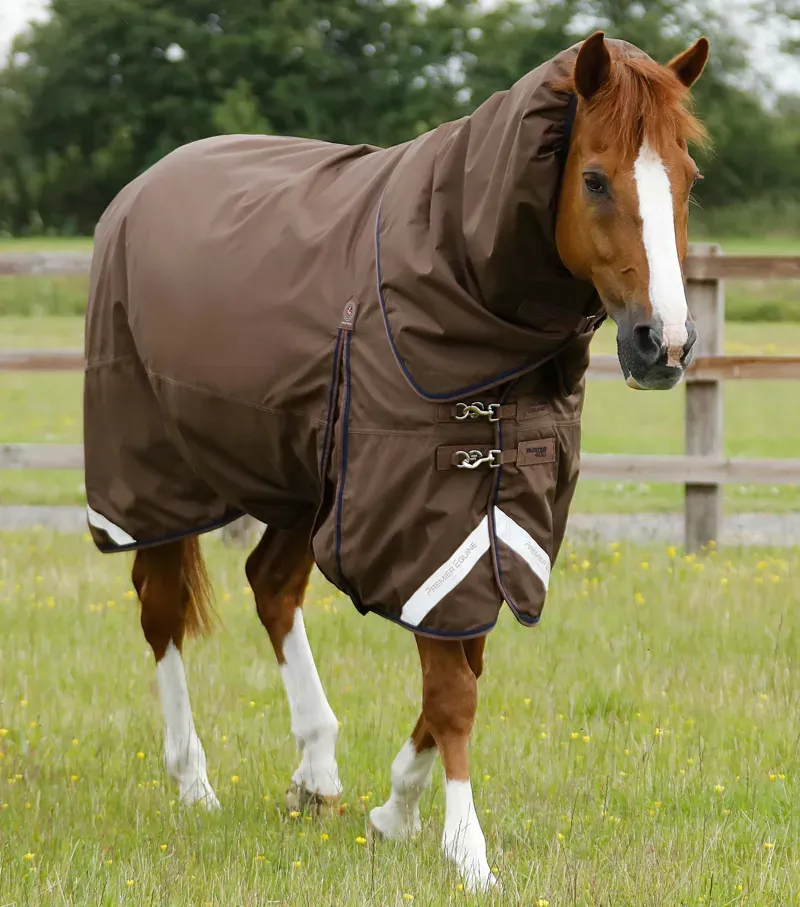 Premier Equine Buster 400g Turnout Rug With Snug-Fit Neck Cover - Brown