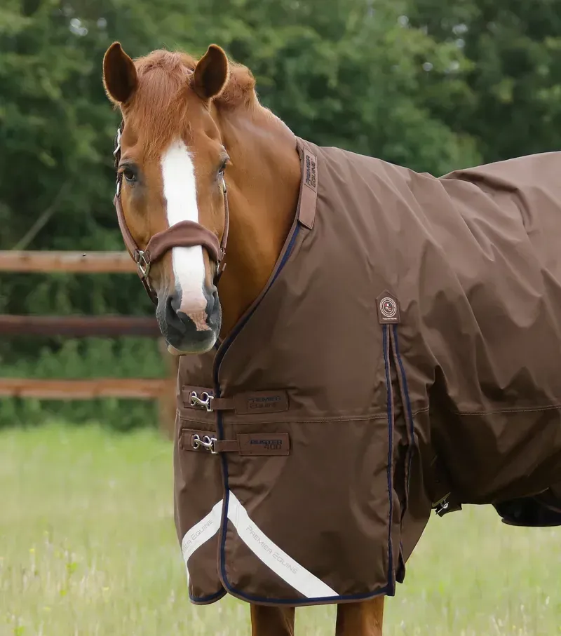 Premier Equine Buster 400g Turnout Rug With Snug-Fit Neck Cover - Brown-1