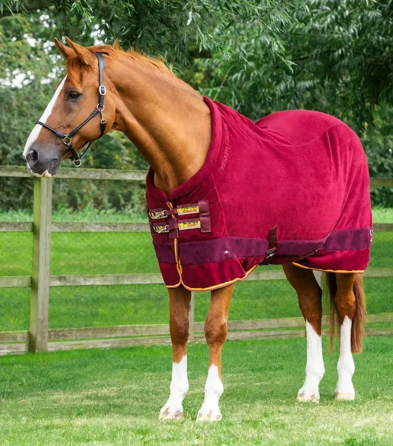 Premier Equine Buster Fleece Cooler Rug Continental Edition - Burgundy