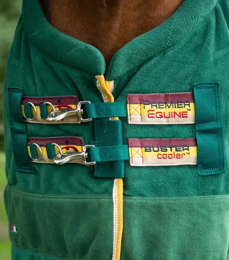 Premier Equine Buster Fleece Cooler Rug Continental Edition - Green-2