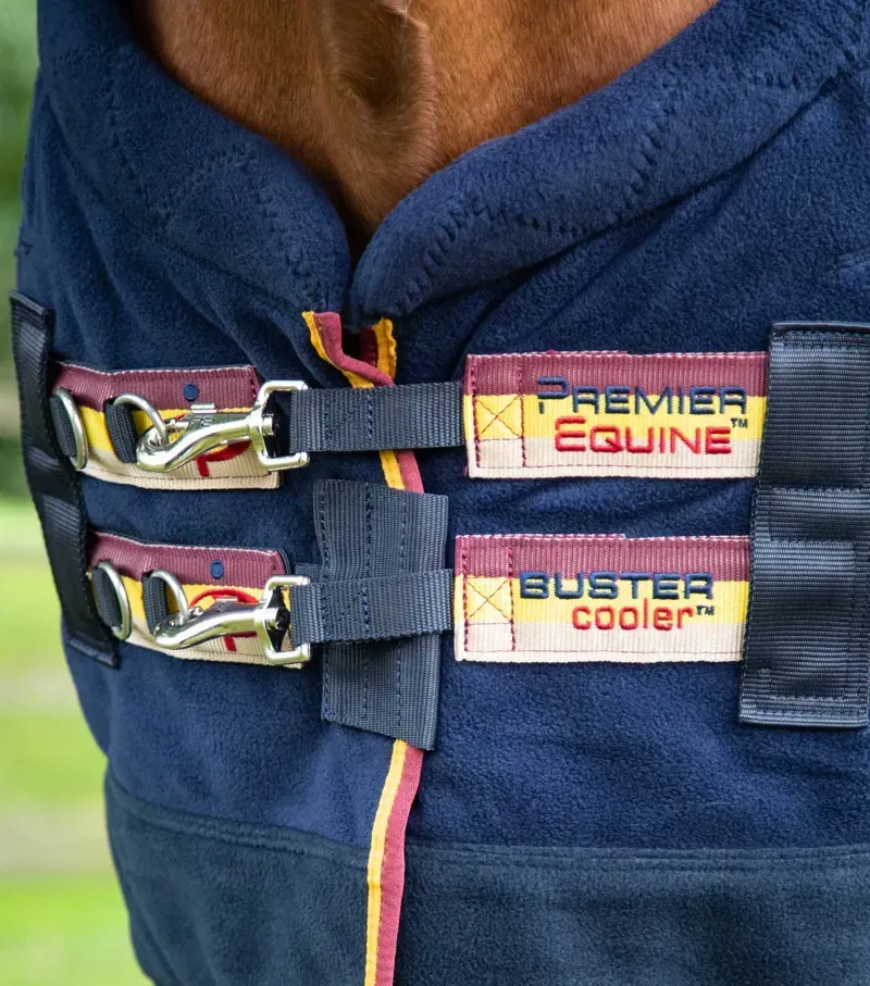 Premier Equine Buster Fleece Cooler Rug Continental Edition - Navy-2