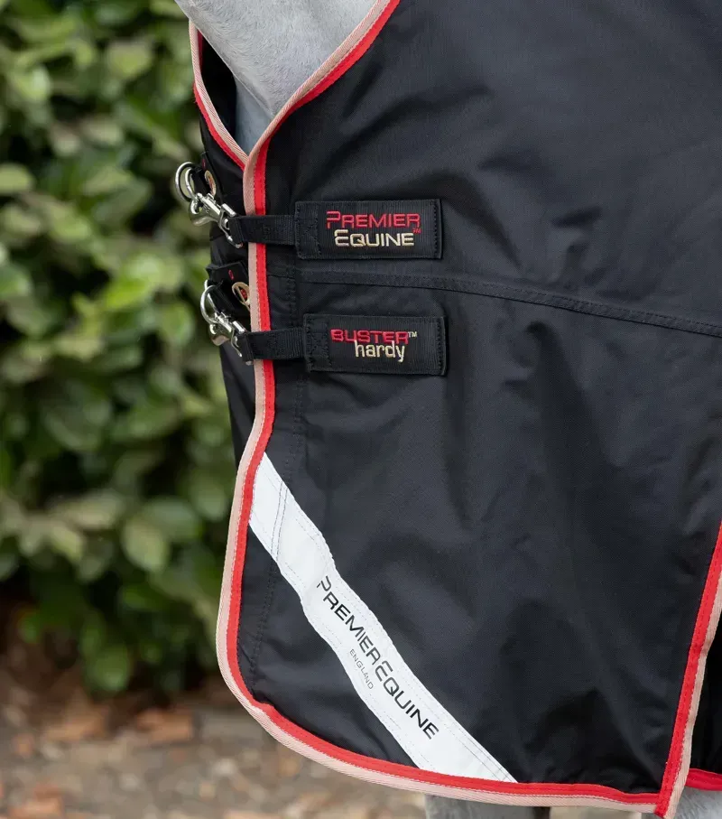 Premier Equine Buster Hardy 100g Half Neck Turnout Rug - Black-4