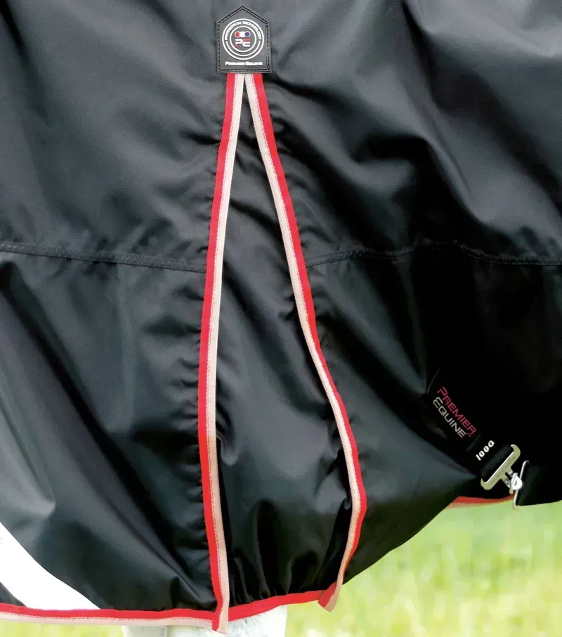 Premier Equine Buster Hardy 100g Half Neck Turnout Rug - Black-2