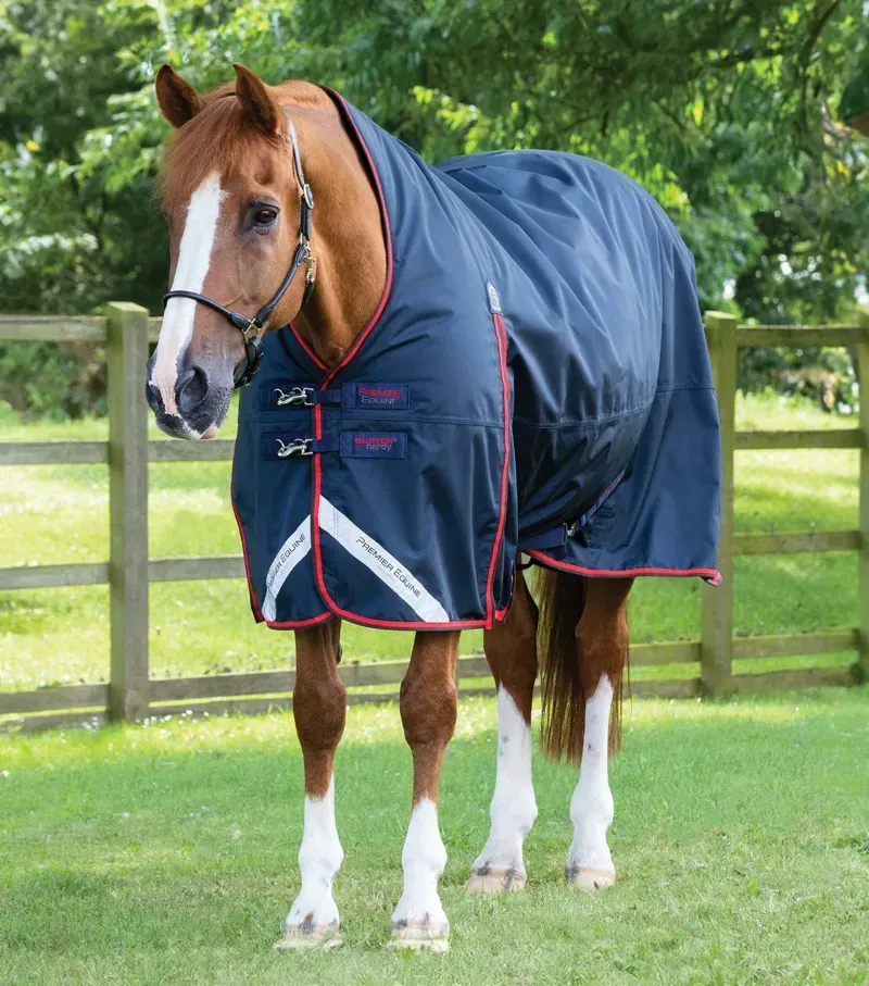 Premier Equine Buster Hardy 200g Half Neck Turnout Rug - Navy