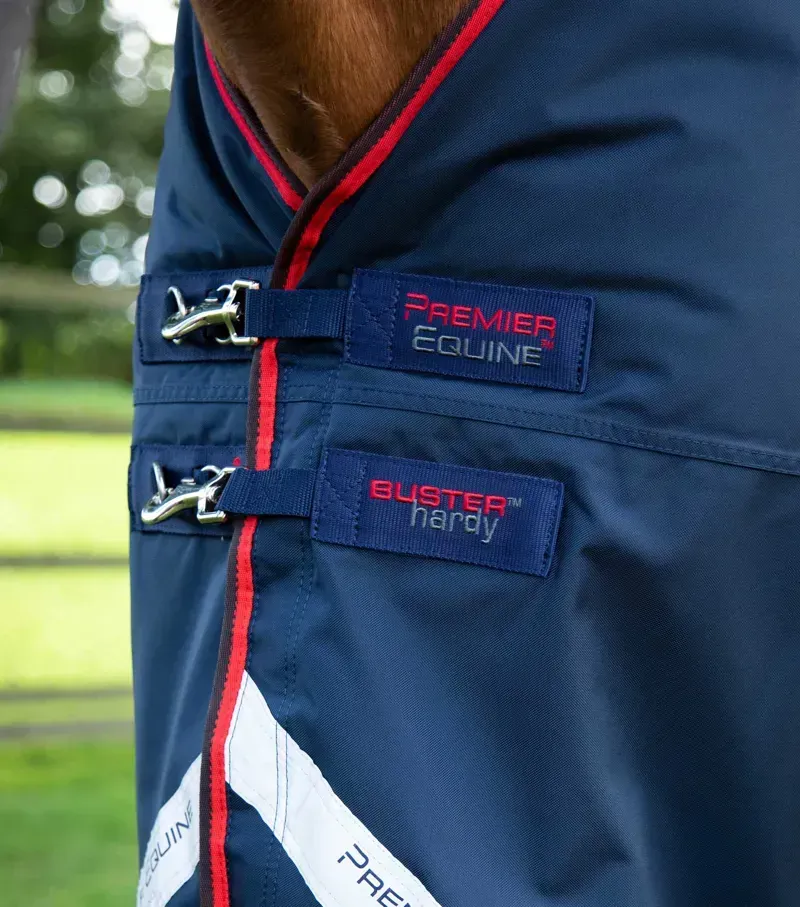 Premier Equine Buster Hardy 200g Half Neck Turnout Rug - Navy-2
