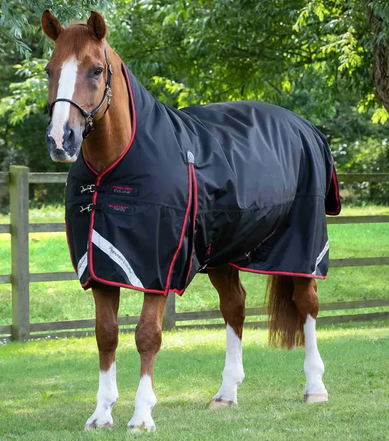 Premier Equine Buster Hardy 400g Half Neck Turnout Rug - Black