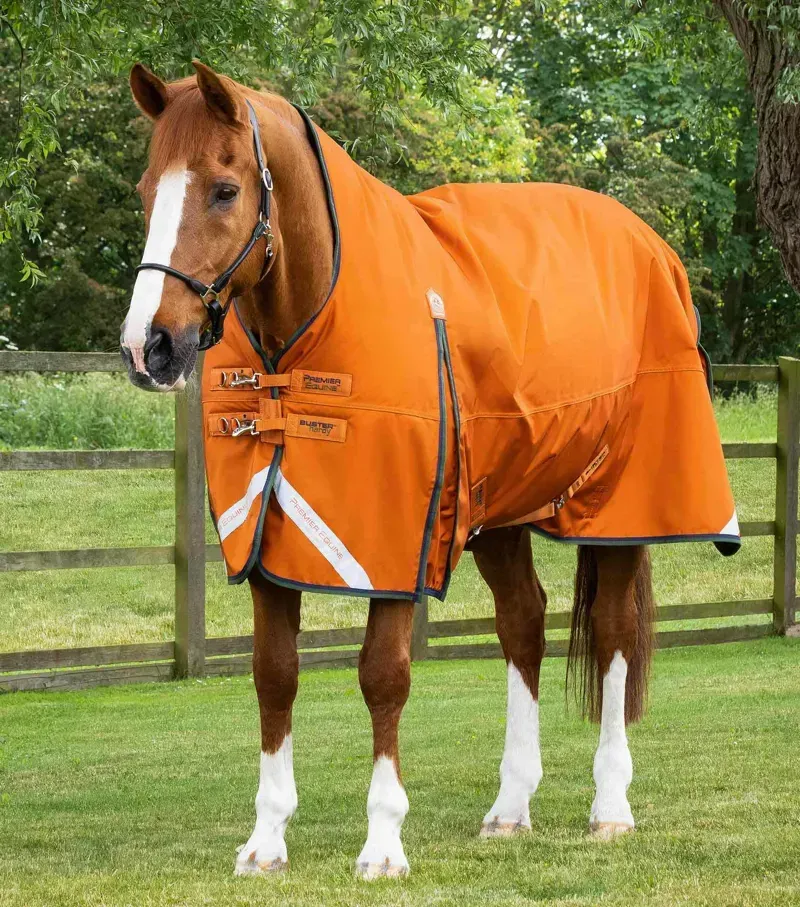 Premier Equine Buster Hardy 400g Half Neck Turnout Rug - Burnt Orange