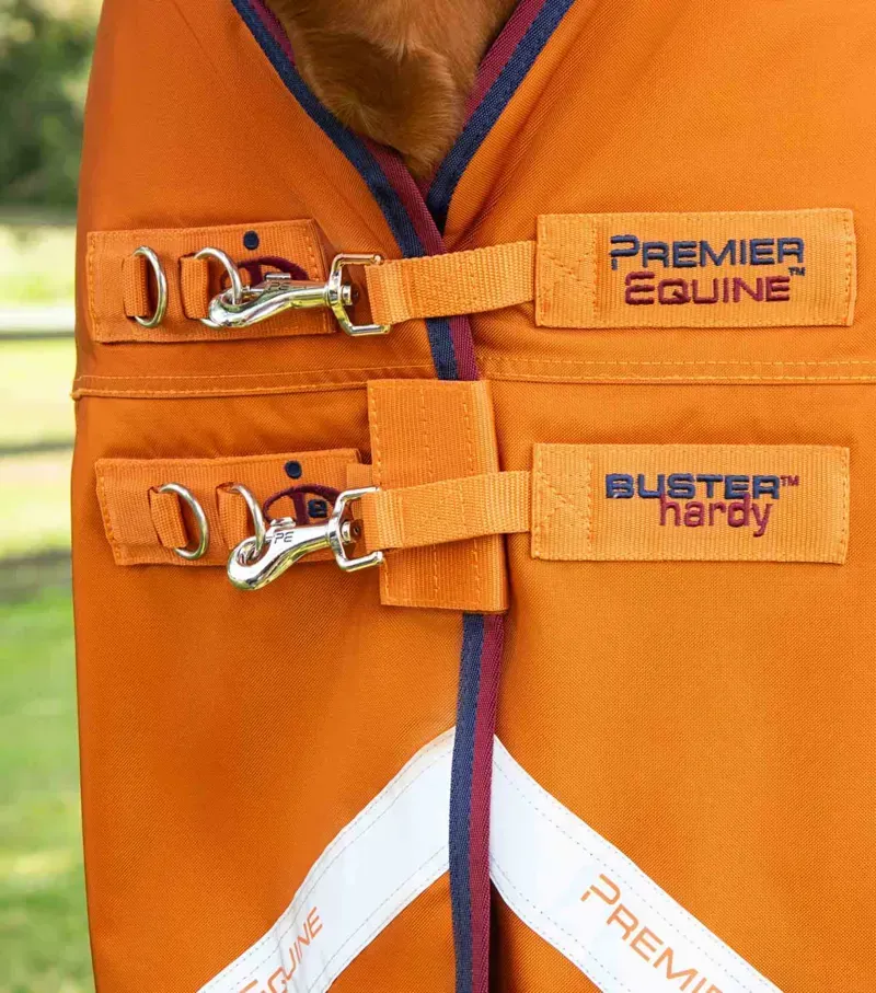 Premier Equine Buster Hardy 200g Half Neck Turnout Rug - Burnt Orange-2